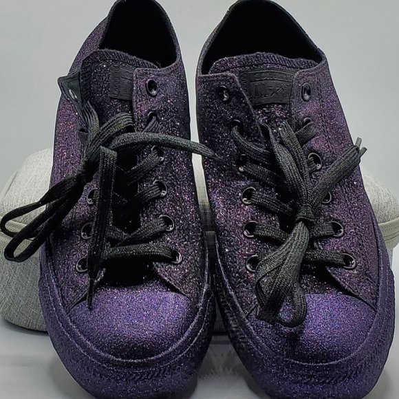 Converse All Star OX Lo Glitter Purple/Black - Picture 3 of 6